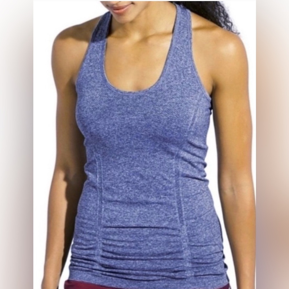 Athleta Fastest Track Heathered Purple Racerback Tank